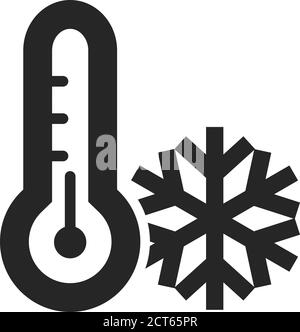 Thermometer-Symbol in dickem Umriss. Schwarz-Weiß-Vektorgrafik. Stock Vektor