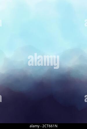 Blau kaltgrau Aquarell Grunge Textur im Vintage-Stil, heller Hintergrund. Blauer abstrakter Winterhintergrund. Abstrakter Farbspritzer. Stock Vektor