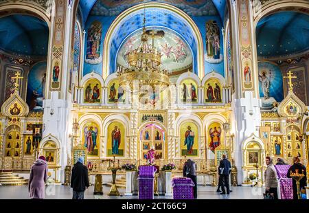 Kathedrale der Heiligen Jungfrau (Pokrovsky Kathedrale) in Gatchina, Leningrad Region, Russland Stockfoto