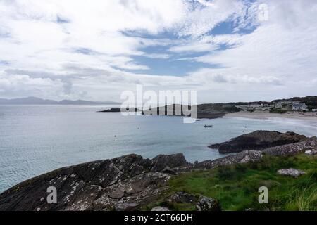 Derrynane Beach in Caherdaniel, County Kerry, Irland in der Nähe des Stammhauses von Daniel O’ Connell. Stockfoto