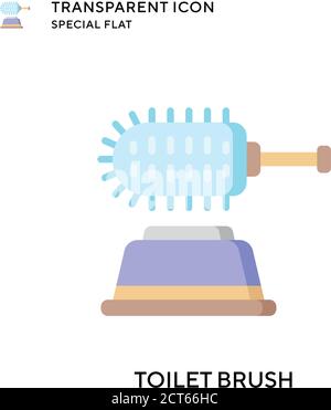 Vektorsymbol für Toilettenbürste. Flache Illustration. Vektor EPS 10. Stock Vektor