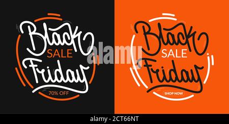 Abstract Hand Written Lettering Black Friday Sale Vektor Illustration Art. Typografie Illustration Als Logotyp Stock Vektor