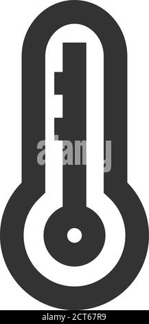 Thermometer-Symbol in dickem Umriss. Schwarz-Weiß-Vektorgrafik. Stock Vektor