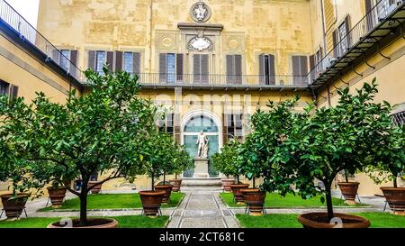 Palazzo Medici Riccardi. Ummauerter Garten. Florenz, Italien Stockfoto