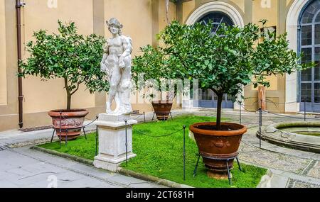 Palazzo Medici Riccardi. Ummauerter Garten. Florenz, Italien Stockfoto