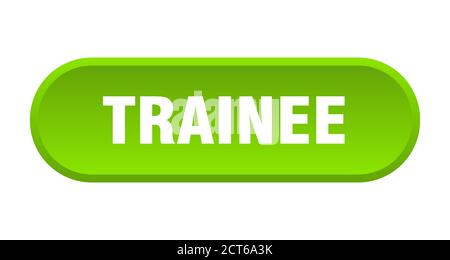 Trainee-Taste. Abgerundetes Schild isoliert auf weißem Hintergrund Stock Vektor