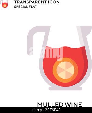 Vektorsymbol Glühwein. Flache Illustration. Vektor EPS 10. Stock Vektor