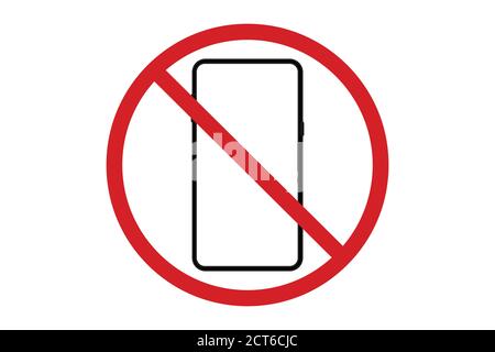 Kein Telefonschild auf weißem Hintergrund. Stock Vektor