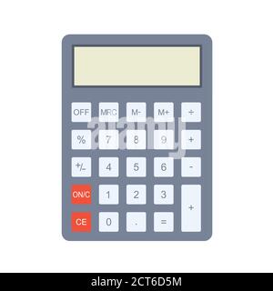 Taschenrechner-Symbol auf weißem Hintergrund Stock Vektor