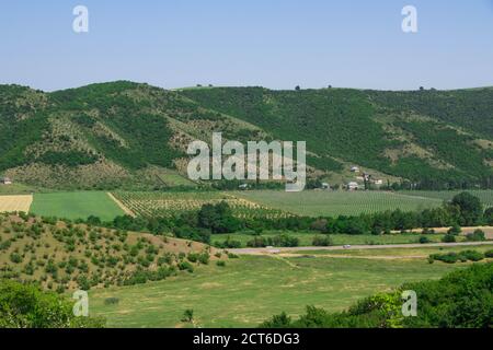 Dorflandschaft aus Aserbaidschan. Ismailli Region von Aserbaidschan. Schöne Natur von Aserbaidschan Stockfoto