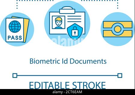 Symbol für das Konzept der Biometrie-ID-Dokumente Stock Vektor