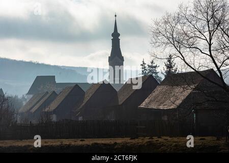 Landschaft in der Nähe von Viscri, UNESCO-Weltkulturerbe, Siebenbürgen, Rumänien Stockfoto