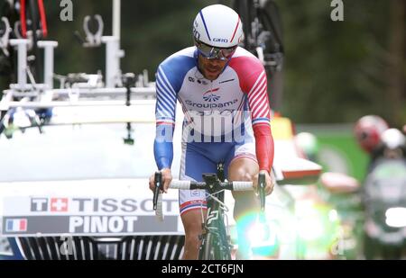 Thibault Pinot of Groupama - FDJ während der Tour de France 2020, Radrennen Etappe 20, Zeitfahren, Lure - La Planche des Belles Filles (36,2 km) auf S Stockfoto