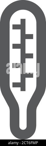 Thermometer-Symbol in dickem Umriss. Schwarz-Weiß-Vektorgrafik. Stock Vektor