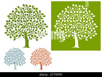 Baum Hintergrund Set - Vektor-Illustration Stock Vektor