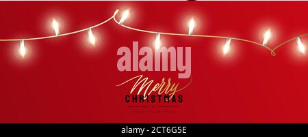 Frohe Weihnachten und ein glückliches neues Jahr Grußkarte. Fancy roten Hintergrund mit Schriftzug Stock Vektor