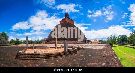 Heilige Stadt Anuradhapura, Jetvanarama Dagoba, aka Jetvanaramaya Stupa, kulturelle Dreieck, Sri Lanka, Asien Stockfoto