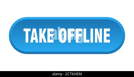 Nehmen Sie Offline-Taste. Abgerundetes Zeichen isoliert auf weißem Hintergrund Stock Vektor