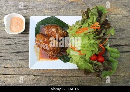 Schweineribs-Steak, Schweinesteak oder Schweinesteak Stockfoto