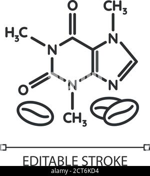 Lineares Koffein-Symbol Stock Vektor