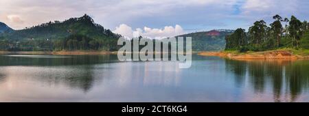 Sri Lanka Hochland, Maussakele Reservoir zwischen Dalhousie und Hatton in Nuwara Eliya-Distrikt, Sri Lanka, Asien Stockfoto