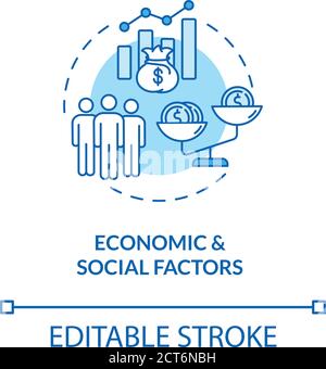 Symbol für wirtschaftliche und soziale Faktoren Stock Vektor