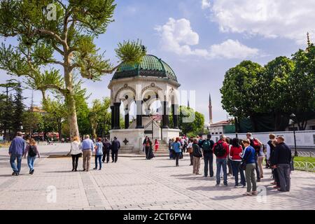 Brunnen von Kaiser Wilhelm II., Hippodrome-Platz, Istanbul, Türkei, Osteuropa Stockfoto