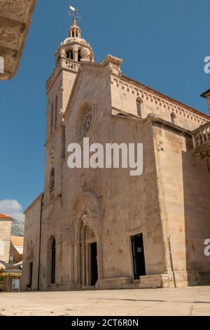 Kathedrale von Saint Mark in Korcula Stadt Stockfoto