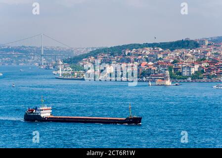 Asiatische Seite Istanbuls gegenüber der Bosporus-Straße vom Topkapi-Palast aus gesehen, Istanbul, Türkei, Osteuropa Stockfoto