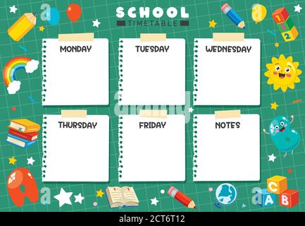 Tages- Und Wochenplaner Für Kinder Stock Vektor