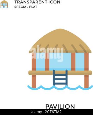 Pavilion-Vektorsymbol. Flache Illustration. Vektor EPS 10. Stock Vektor