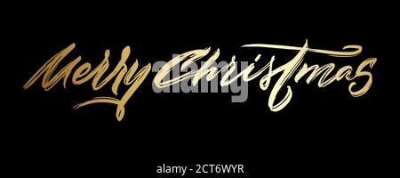 Frohe Weihnachten und Happy New Year Schriftzug für Grußkarte oder Banner, Website Stock Vektor