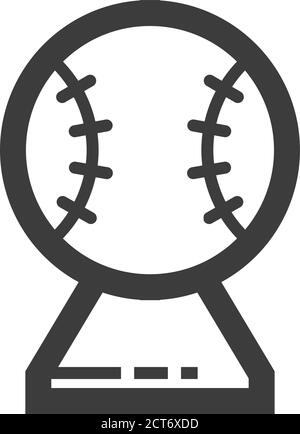 Baseball Trophäe Symbol in dicken Umriss Stil. Schwarz-Weiß-Vektorgrafik. Stock Vektor