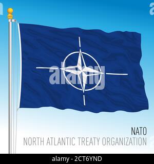 NATO, North Atlantic Treaty Organization offizielle Flagge, Vektor-Illustration Stock Vektor