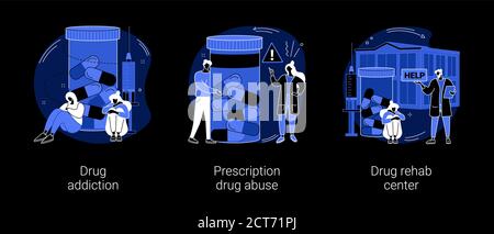 Drogenabhängigkeit abstrakte Konzept Vektor-Illustrationen. Stock Vektor