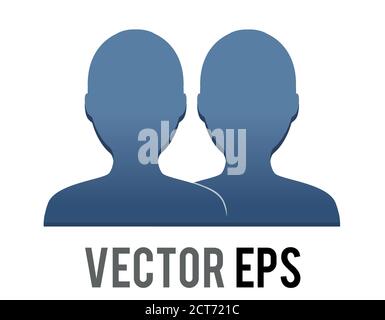 Der Vektor dunkelblau Silhouette Köpfe von zwei Menschen Symbol, stellen Benutzer Stock Vektor