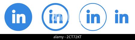 LinkedIn-Symbole gesetzt, isoliert. Vector Logo für soziale Medien. LinkedIn - sozialer Netzwerkdienst. Ukraine. Juni 2020 Stock Vektor