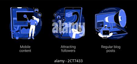 Content Marketing Service abstrakte Konzept Vektor Illustrationen. Stock Vektor