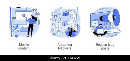 Content Marketing Service abstrakte Konzept Vektor Illustrationen. Stock Vektor