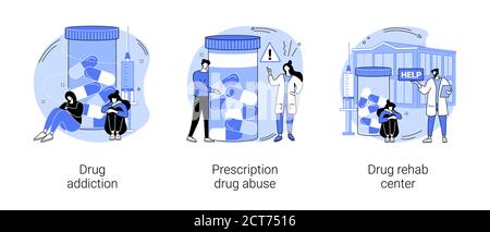 Drogenabhängigkeit abstrakte Konzept Vektor-Illustrationen. Stock Vektor