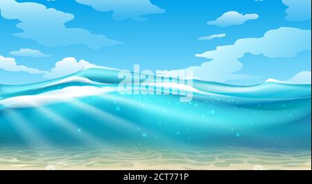 Leere Unterwasseransicht Stock Vektor