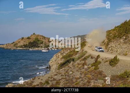 03 SUNINEN Teemu (FIN), LEHTINEN Jarmo (FIN), Ford Fiesta WRC, M-Sport Ford WRT, Aktion während der Rallye Türkei 2020, 5. Lauf der FIA WRC 2020 Stockfoto