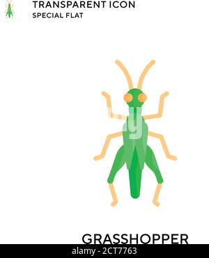 Grasshopper-Vektorsymbol. Flache Illustration. Vektor EPS 10. Stock Vektor