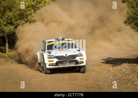 21 Pontus TIDEMAND (swe), Patrik BARTH (swe), TOKSPORT WRT, SKODA Fabia Evo, WRC 2, Aktion während der Rallye Türkei 2020, 5. Runde der FIA 2020 Stockfoto