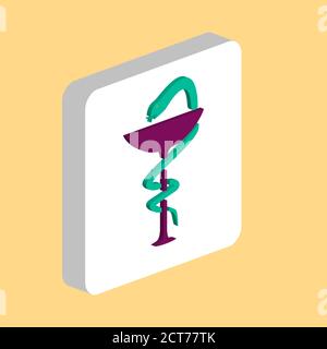 Apotheke Schlange einfaches Vektor-Symbol. Illustration Symbol Design Vorlage für Web mobile UI-Element. Perfekte Farbe isometrisches Piktogramm auf 3d weißen Quadrat Stock Vektor