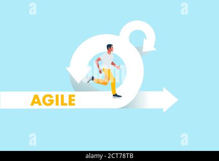 Agile Entwicklungsmethodik Symbolvektor Illustration. Agiler Lebenszyklus Icon Vektor. Stock Vektor