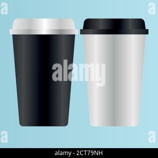 Mockup Kaffeebecher Design von Corporate Identity Vorlage und Branding Thema Vektor Illustration Stock Vektor