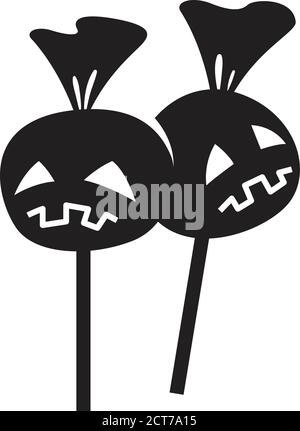 Halloween Süßigkeiten Symbol in schwarz und weiß. Vektorgrafik. Stock Vektor