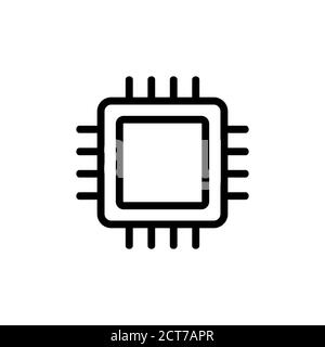Symbol für Prozessor-Mikrochip. Computerkonzept. Vektor auf isoliertem weißem Hintergrund. EPS 10. Stock Vektor