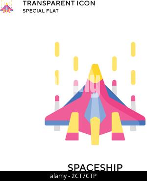 Raumschiff Vektor-Symbol. Flache Illustration. Vektor EPS 10. Stock Vektor